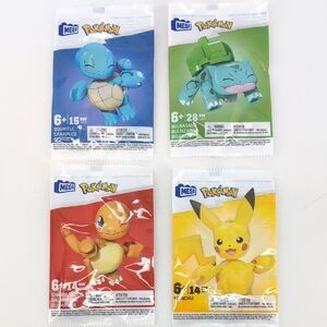 Mega Pokémon Building Set Mini Squirtle, Bulbasaur Charmander Pikachu Kanto